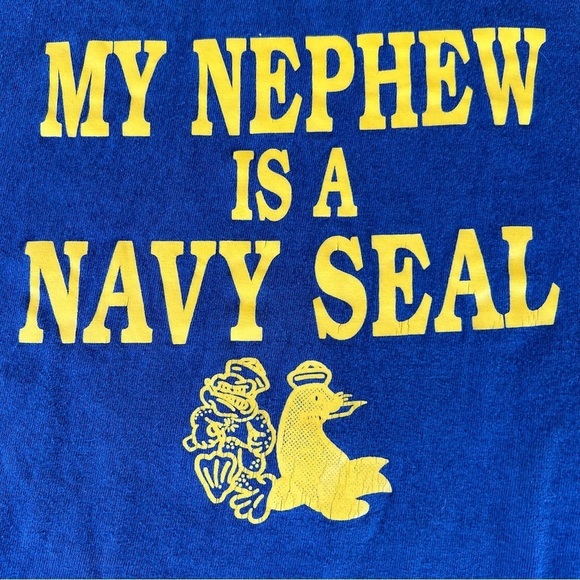 VTG Navy Seal Hanes Beefy T Shirt My Nephew is a Navy Seal LRG Armed Forces READ - Picture 5 of 9